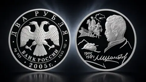 Монета 2 рубля 2005 «100-летие М.А. Шолохова»: память о классике русской литературы