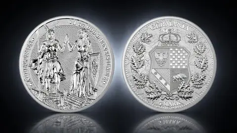 Аллегории "Германия и Галия" 2023 г, 31,1 г ч. серебра. Германия
