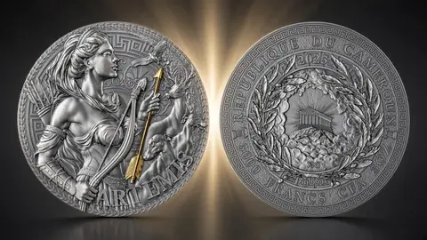 "Артемида. Великая греческая мифология" 2023г. 93,3 г. ч. серебра. Камерун