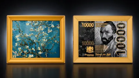 «Цветущий миндаль» Винсента Ван Гога. 2022г.в.  62,2 г ч.серебра и 1041,85 г. меди. Чад