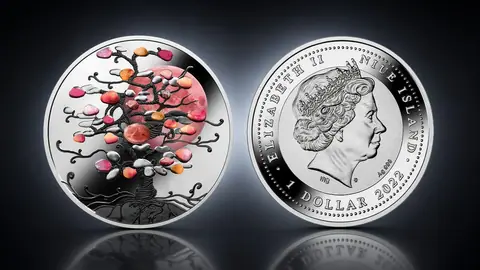 "Дерево счастья" 2022 г., 31,1 г ч. серебра. Ниуэ