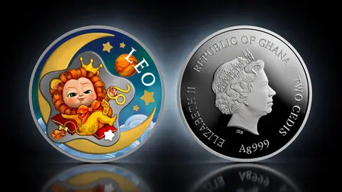 "Детский зодиак. Лев" 2022 г., 15,55 г серебра. Гана