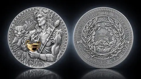 "Дионис. Великая греческая мифология" 2024 г. 31,1 г ч. серебра. Камерун