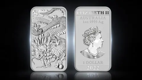 "Дракон" 2022г. 31,1 г.ч. серебра. Австралия