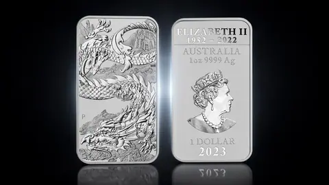 "Дракон" 2023г. 31,1 г.ч. серебра. Австралия