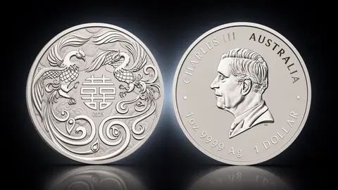 "Двойной Феникс" 2025 г., 31,1 г ч. серебра. Австралия