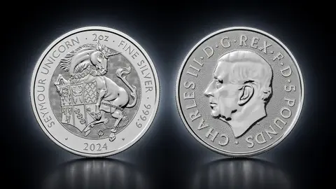 "Единорог Чарльза III Сеймура", 2024 г.  31.1 г ч. платины. Великобритания