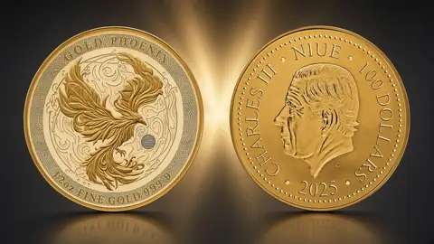 "Феникс" 2025 г., 15,5 г ч. золота. Ниуэ
