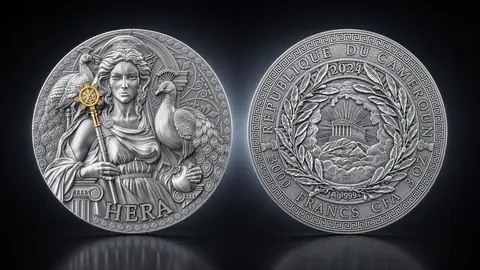 "Гера. Великая греческая мифология" 2024 г. 93,3 г. ч. серебра. Камерун
