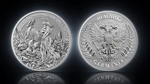 "Германия" 2024 г, 62,2 г ч. серебра. Германия