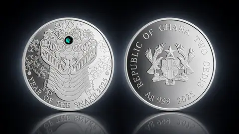 "Год Змеи" 2025г. 15,55 г.ч. серебра. Республика Гана