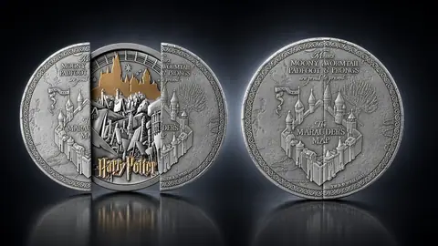 "Карта Мародеров. Гарри Поттер", 2024 г. 155,5 г ч. серебра. Самоа