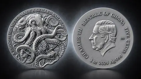 "Кракен"  2024 г. 31,1 г ч. серебра. Гана