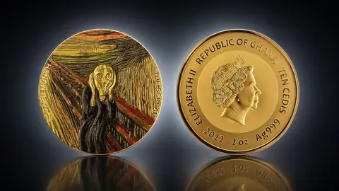 "Крик. Эдвард Мунк" 2022 г., 62,2 г.ч. серебра. Гана