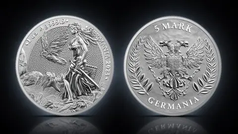 "Леди Германия" 2023 г, 31,1 г ч. серебра. Германия