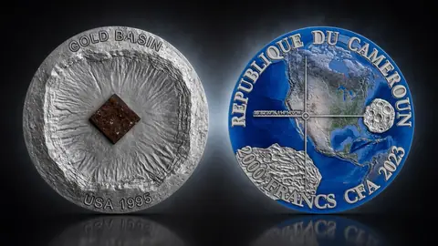 "Метеорит Gold Basin" 2023 г. 50 г. ч. серебра. Камерун