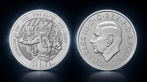 "Мифы и Легенды - Morgan Le Fay " 2024г. 31,1 г. ч.серебра. Великобритания