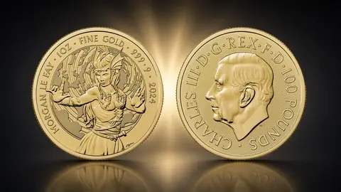 "Мифы и Легенды - Morgan Le Fay " 2024г. 31,1 г. ч. золота. Великобритания