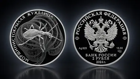 "Морщинистокрылая жужелица" 2024г. 15,55 г.ч. серебра. Россия