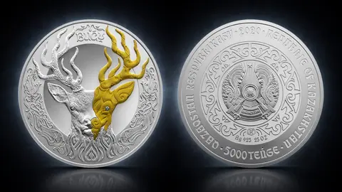 "Олень", 2020 г., 777, 5 г ч. серебра. Казахстан