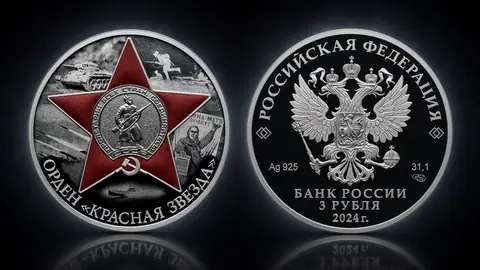 "Орден Красной Звезды" 2024г 31,1 г.ч. серебра. Россия