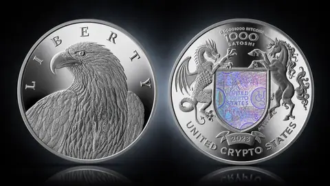 "Орел" United Crypto States  2023 г. 31,1 г. ч. серебра.