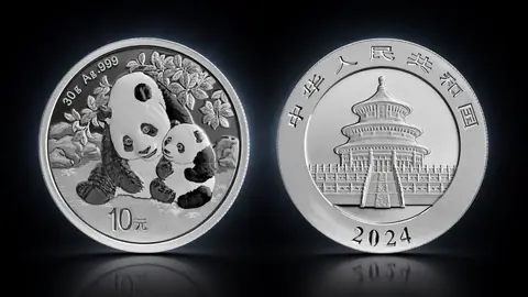 "Панда" 2024 г. 30 г.ч.серебра. Китай