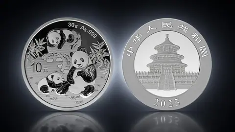 "Панда" 2025 г. 30 г.ч.серебра. Китай
