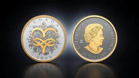 "Празднуем любовь" 2023. 31,1 г.ч. серебра. Канада