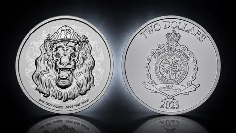 "Ревущий Лев"  2023г. 31,1 г. ч. серебра. Ниуэ