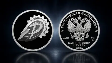 Российский спорт. Трудовые резервы. 2024г. 7,78 г. ч. серебра. Россия