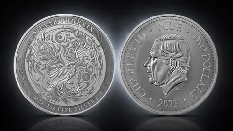 "Серебряный Феникс" 2023 г., 31.1 г ч. серебра. Ниуэ