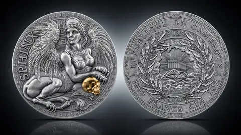"Сфинкс. Великая греческая мифология" 2024 г. 31,1 г ч. серебра. Камерун