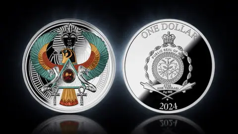 "Сокола Тутанхамона" 2024 г. 17,5 г. ч. серебра. Ниуэ