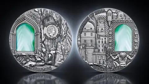"Тайна замка Пена" 2014 г. 62,2 г. ч. серебра. Ниуэ