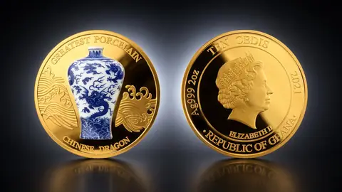 "Ваза Китайский Дракон" 2021 г., 62,2 г ч. серебра. Гана