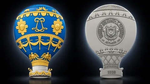"Воздушный шар" 2023 г., 62,2 г. ч. серебра. Бурунди