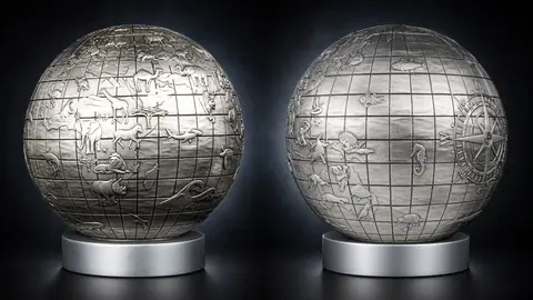 "Животные мира" 2023г. 1000 г. ч. серебра.Барбадос.