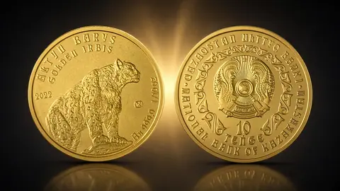 Золотая монета Казахстана "Барс" 3,11 г ч. золота