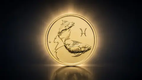 Золотая монета - Рыбы, 50 рублей, 2004