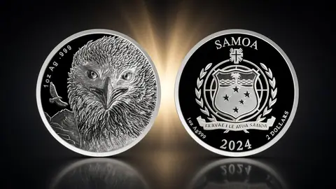 "Золотой Орел" 2024 г. 31,1 г ч. серебра. Самоа.